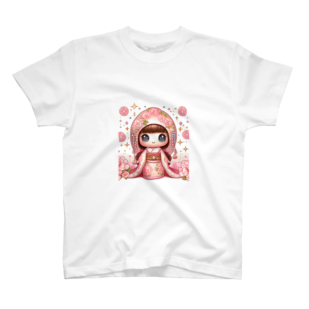 ぷぷオレンジのキラキラ花ミックスこけしちゃん Regular Fit T-Shirt