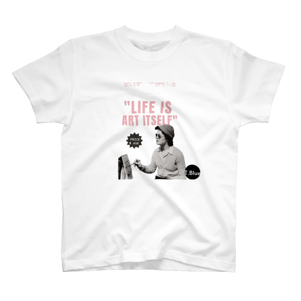 T.BlueのLife is art itself アートTシャツ Regular Fit T-Shirt