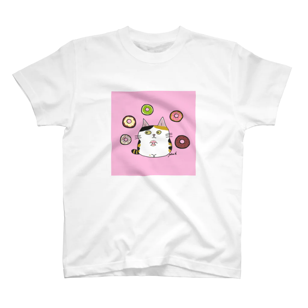 MIe-styleのドーナツみぃにゃんピンク スタンダードTシャツ