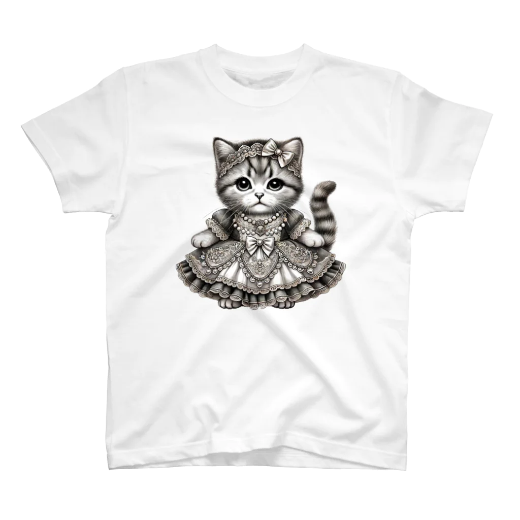 Snow-peaceのエレガントドレスの子猫 Regular Fit T-Shirt