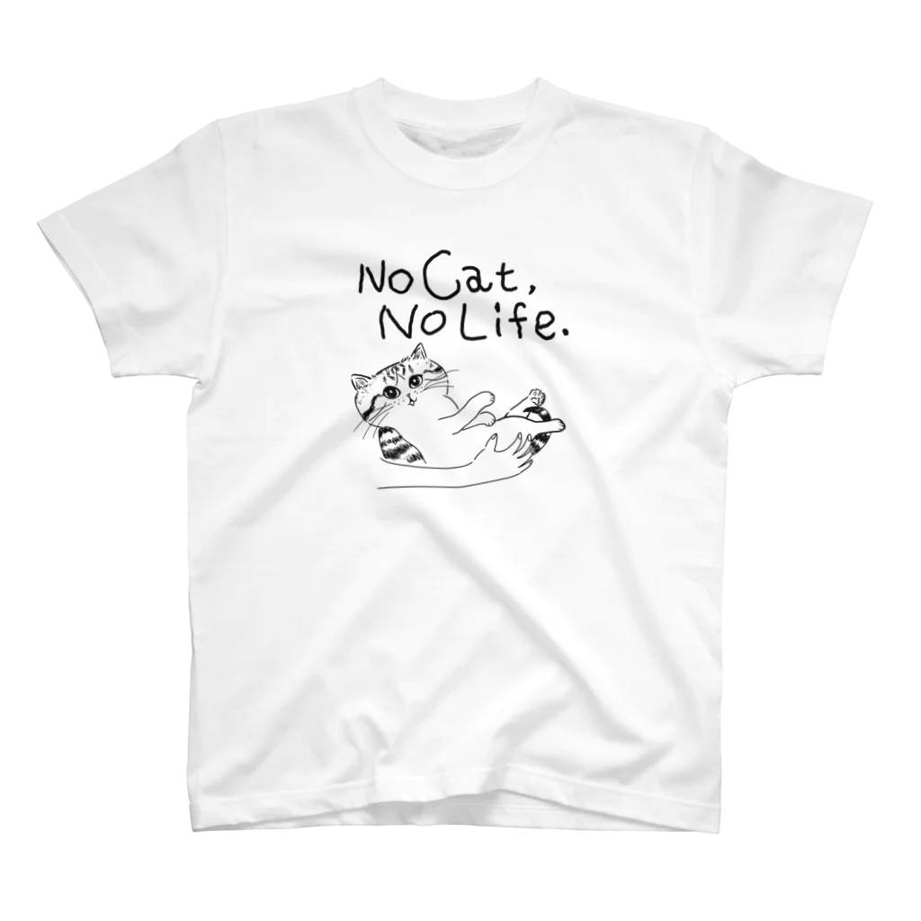 TomoshibiのNo Cat, No Life.  抱っこ猫 Regular Fit T-Shirt