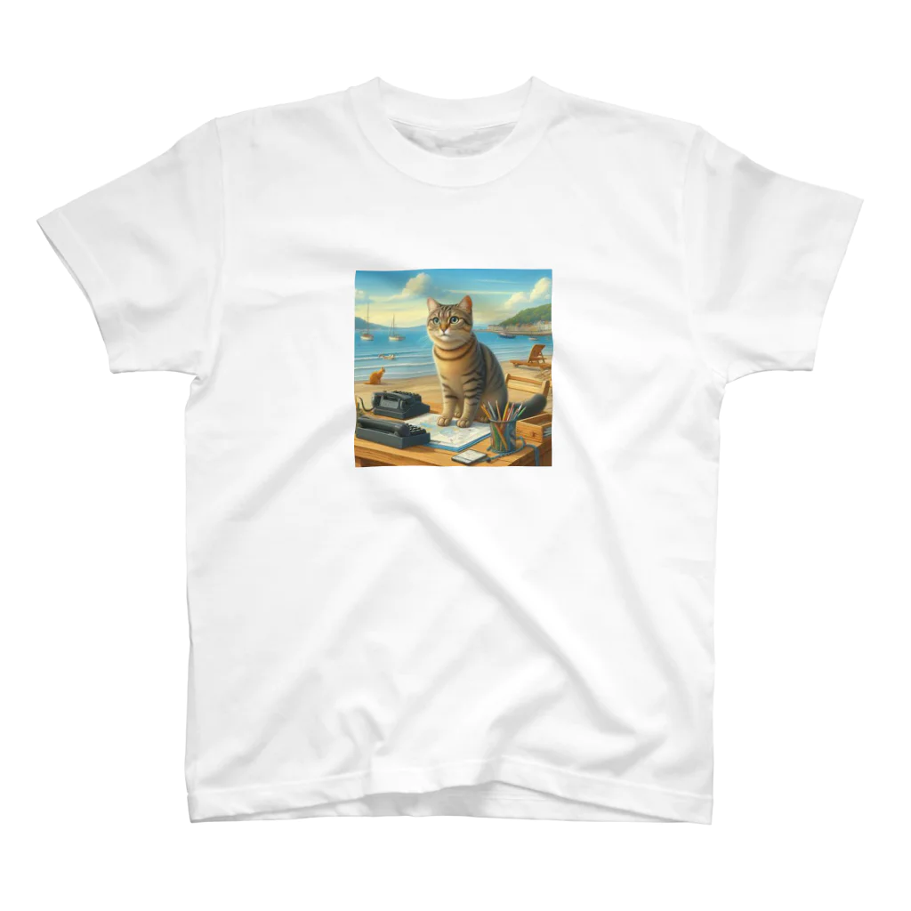 peace2024の海辺の仕事猫 Regular Fit T-Shirt