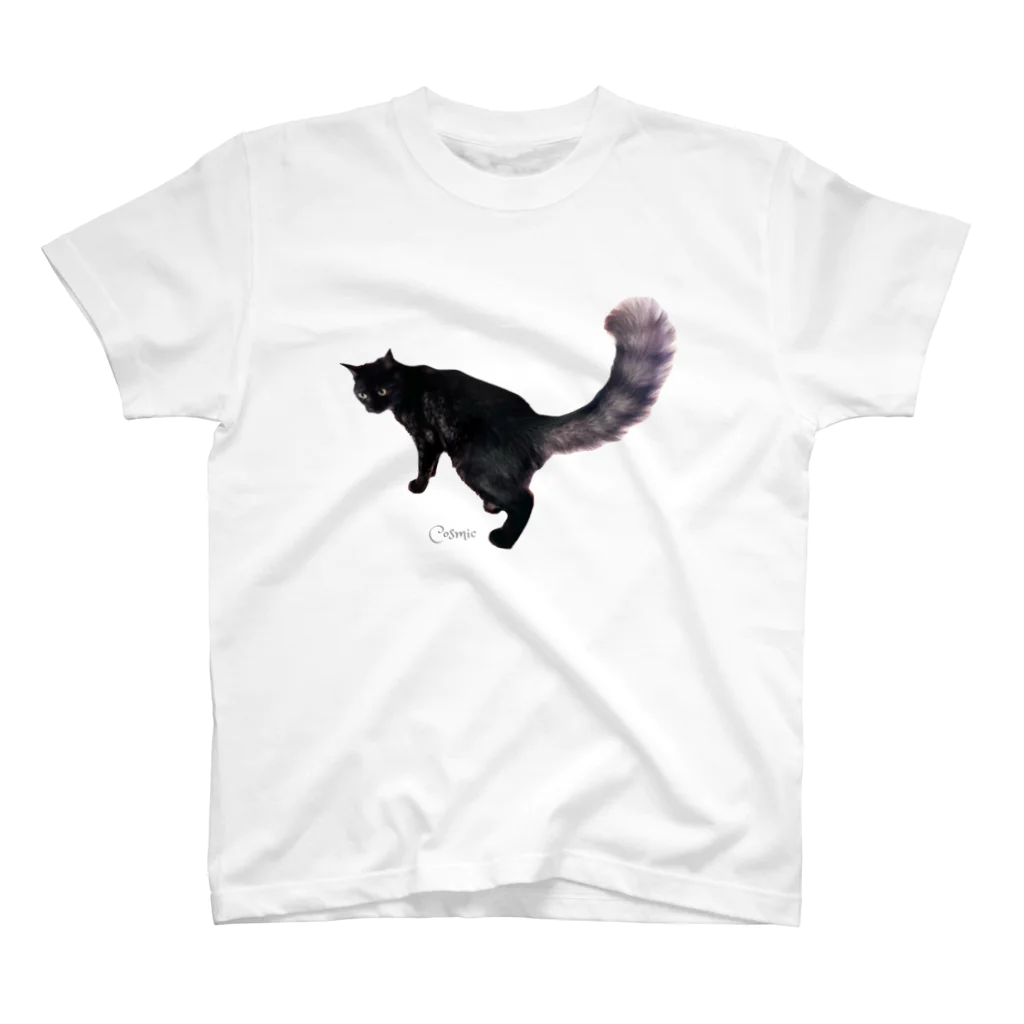 猫ウラ商店のしっぽボワボワコズミック スタンダードTシャツ