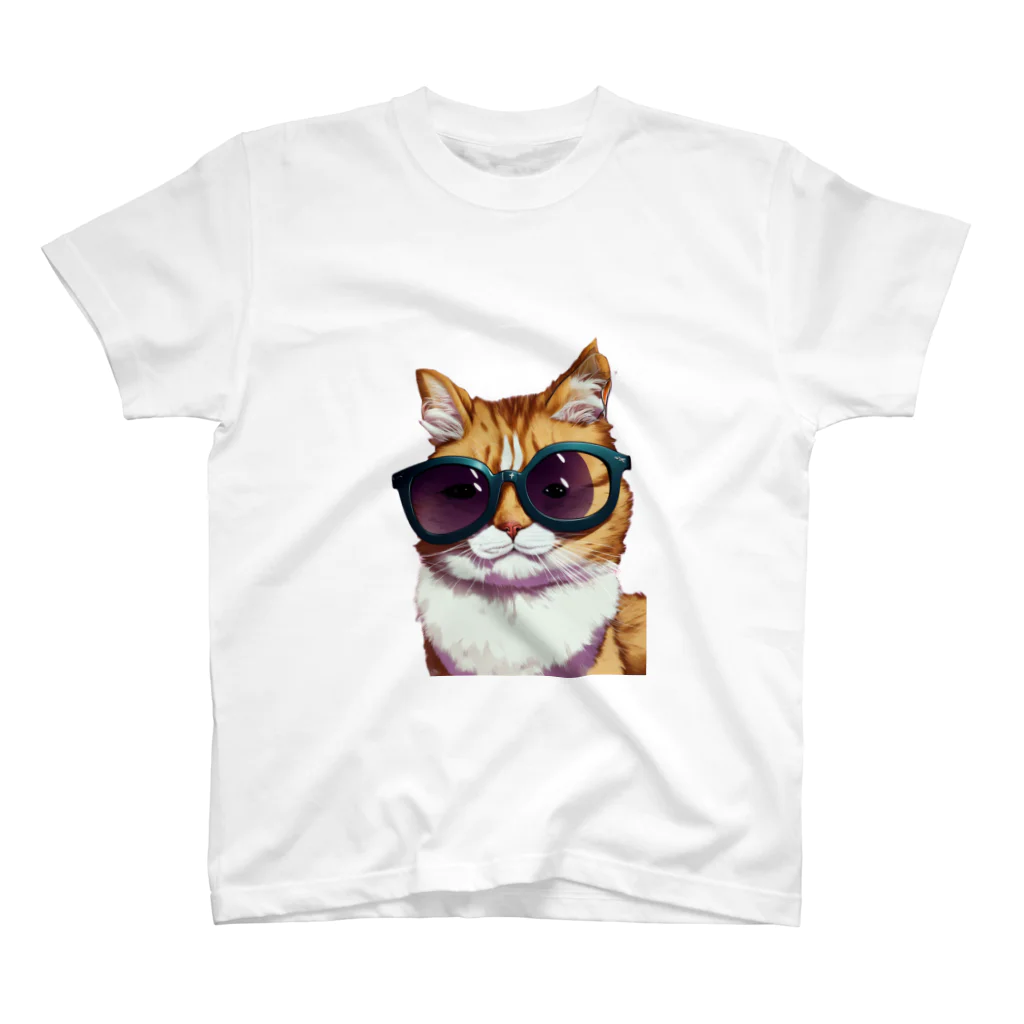 Artify ThreadsのCool Cat Shades　クールキャットシェード スタンダードTシャツ