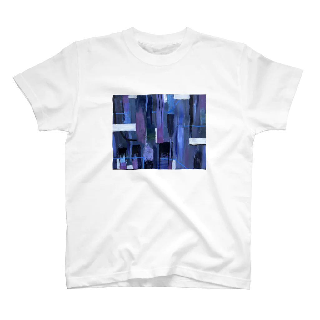 Yuka Arts shopの抽象画「青」のオリジナルグッズ スタンダードTシャツ