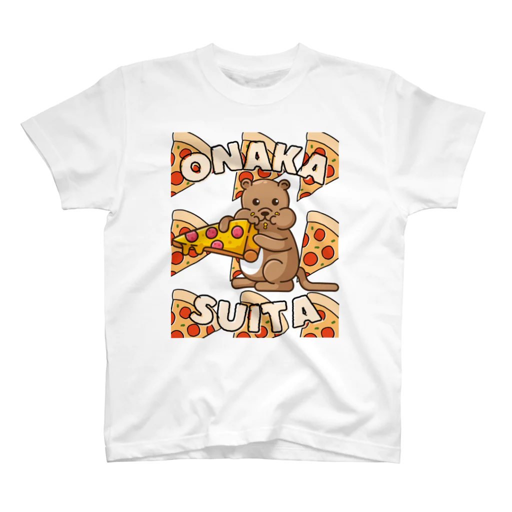 Quokka houseのONAKA SUITA -quokka pizza- Regular Fit T-Shirt