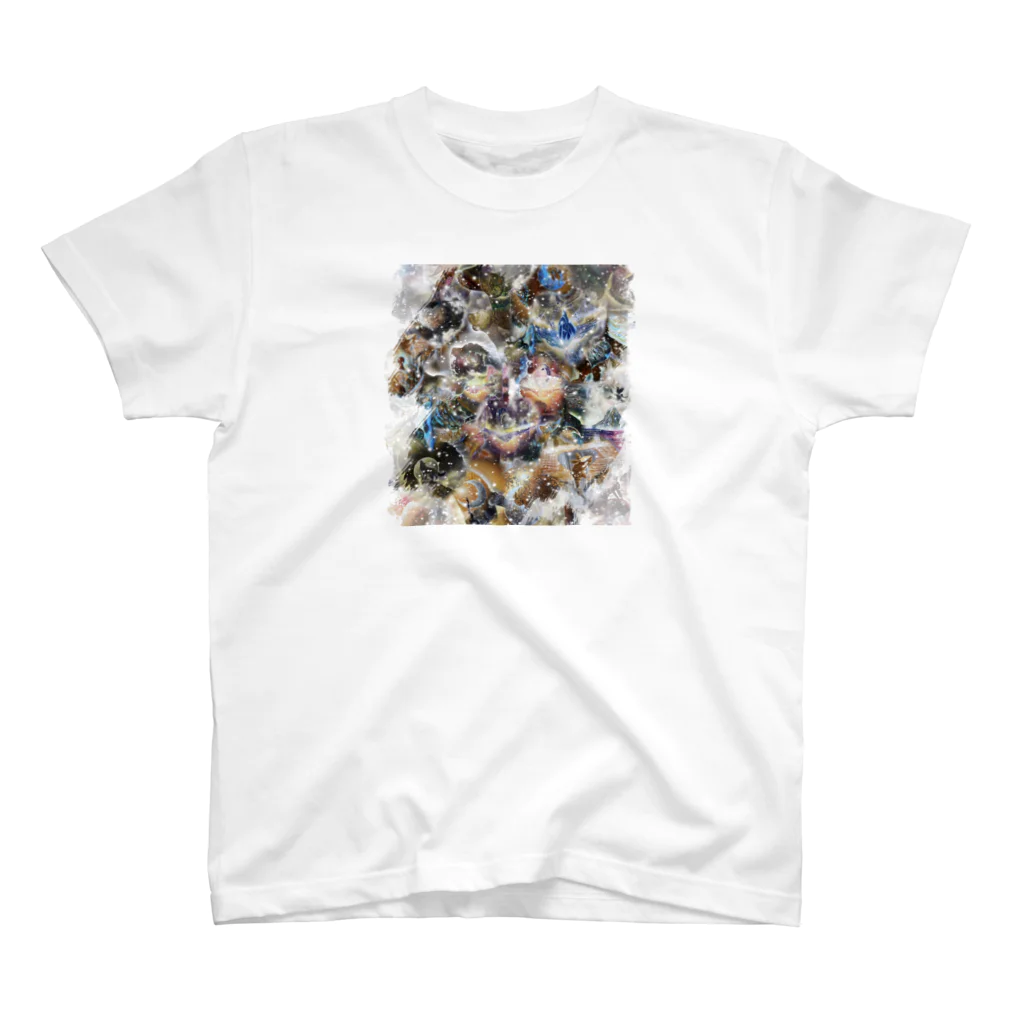 JUNGOonlyART 公式SHOPのオレンジカラーのピースデザイン Regular Fit T-Shirt