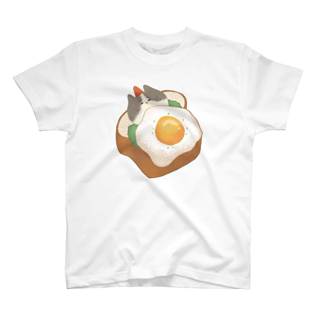 GOAT9 - ぼうし猫のイラストグッズ -のすやすや猫ちゃん スタンダードTシャツ