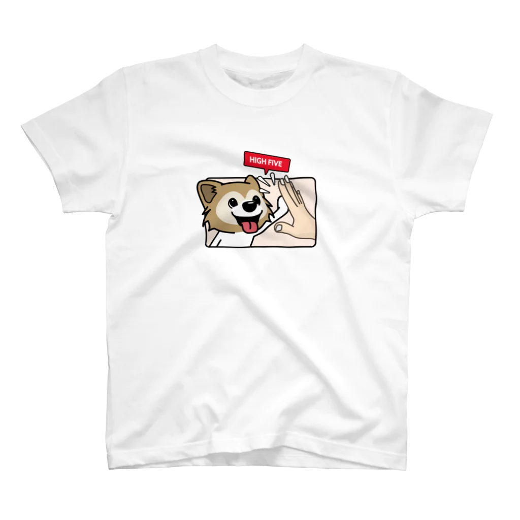 walkiesのハイタッチ！パピヨン スタンダードTシャツ