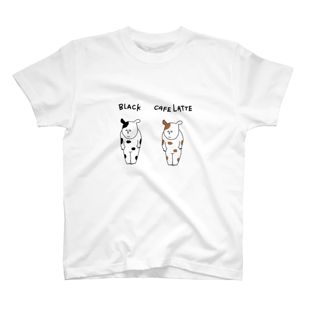 シュールなイラストR3のブラックとカフェラテ Regular Fit T-Shirt