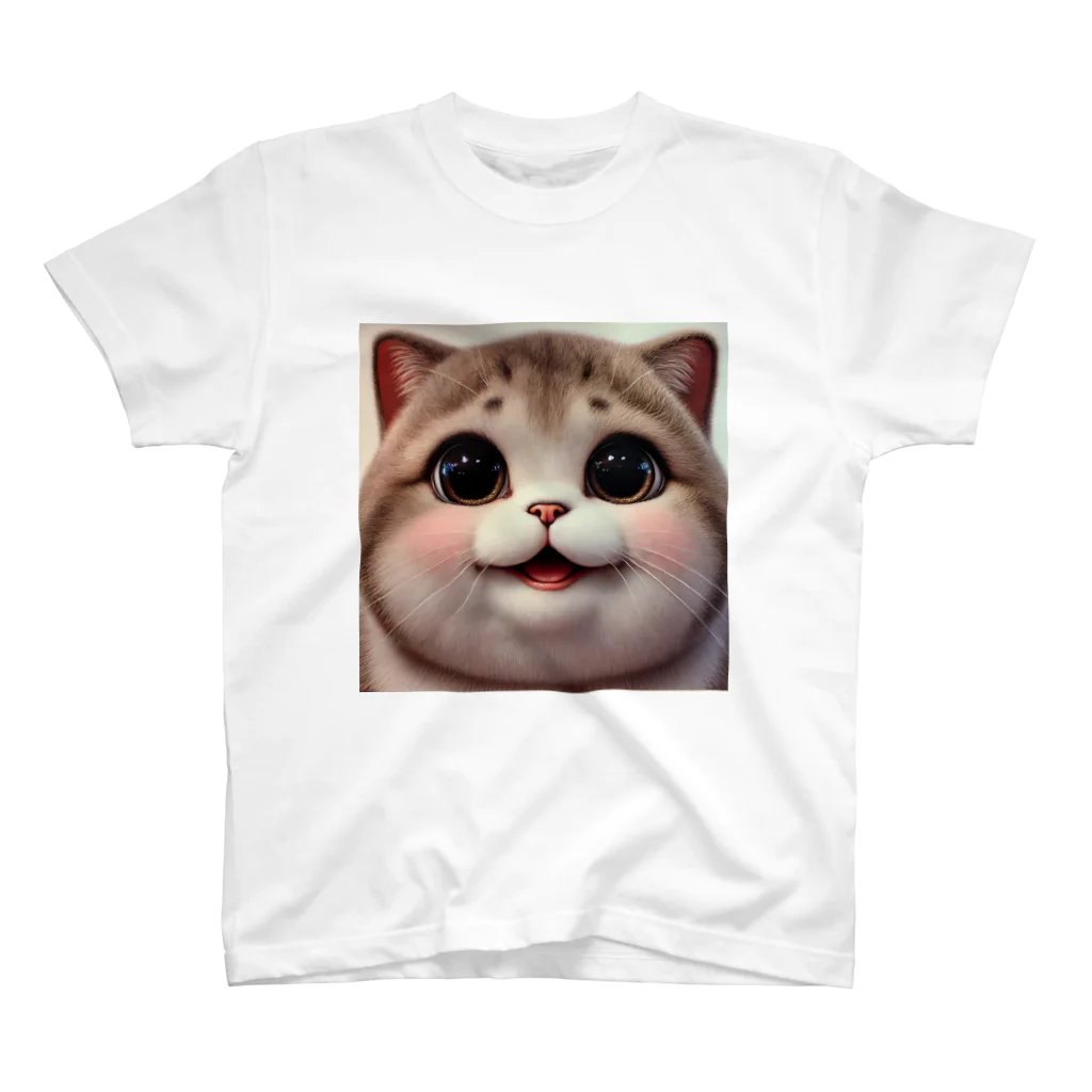 ngsonlineshopの最強可愛いデブ猫 スタンダードTシャツ