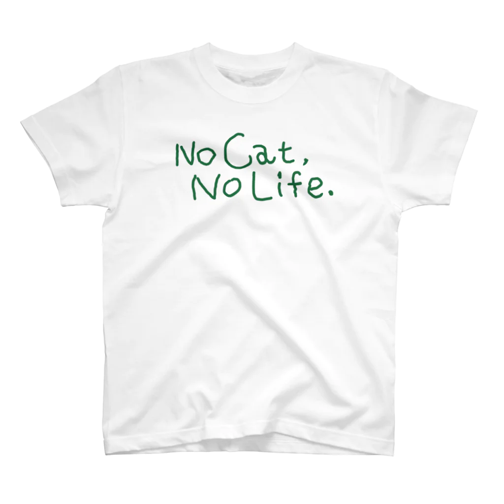 TomoshibiのNo Cat, No Life. グリーンロゴ 티셔츠