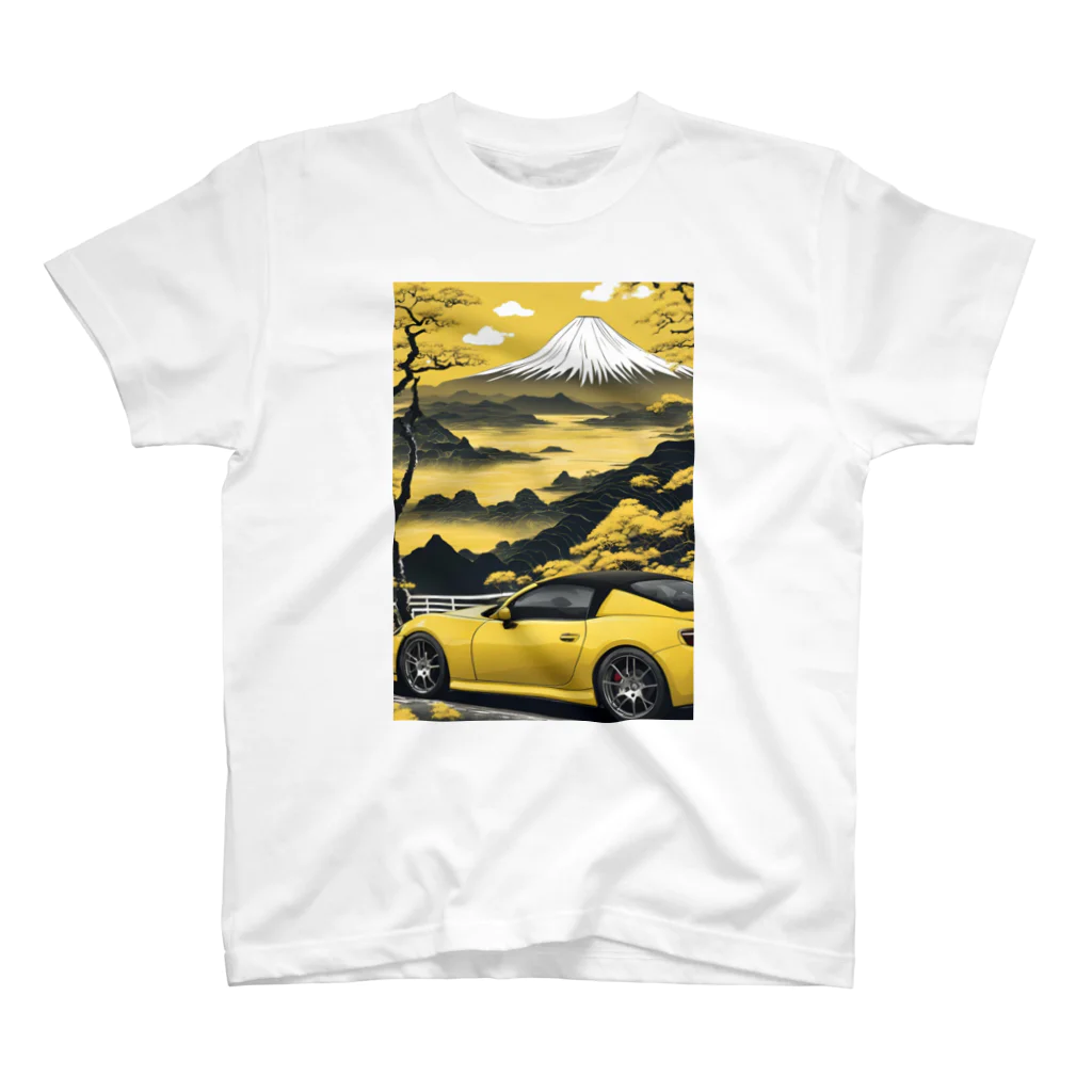 JapanCarStyleの黄色いスポーツカーと日本の風景2 Regular Fit T-Shirt