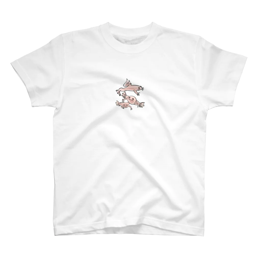 RURIBOSHI_ROCKの連なるアフリカツメガエル(アルビノ) 티셔츠