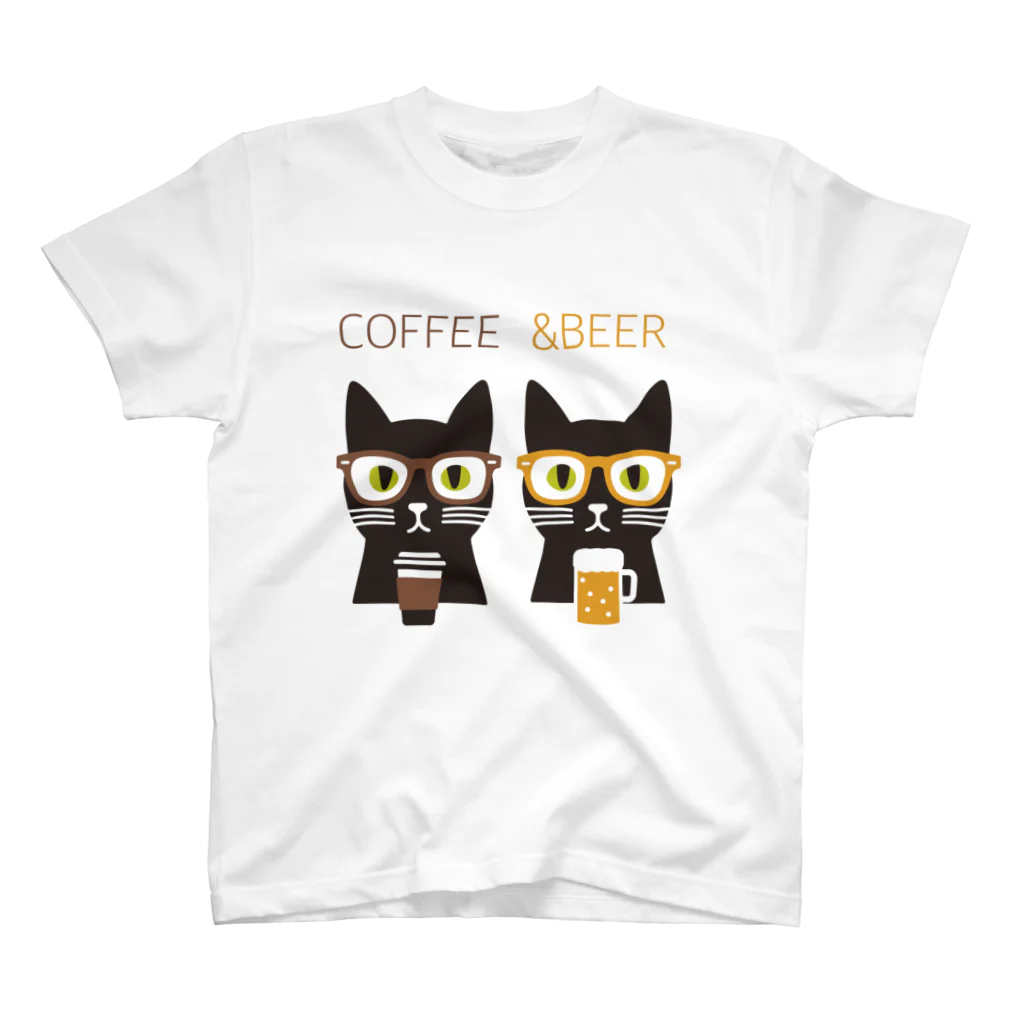 ねこのみのコーヒーとビール ネコ スタンダードTシャツ