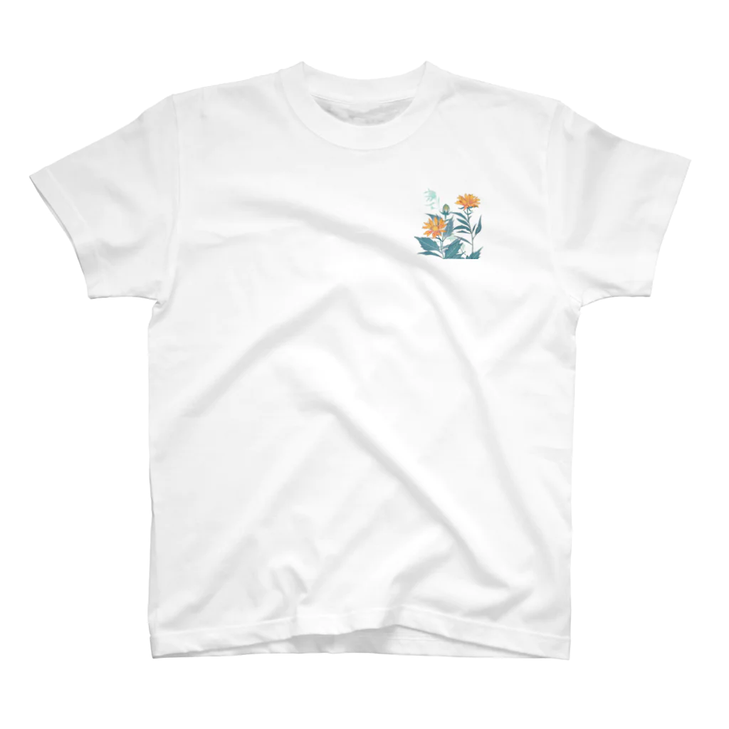 RetrowaveFlowerのRetrowaveFlower-ベニバナ- Regular Fit T-Shirt