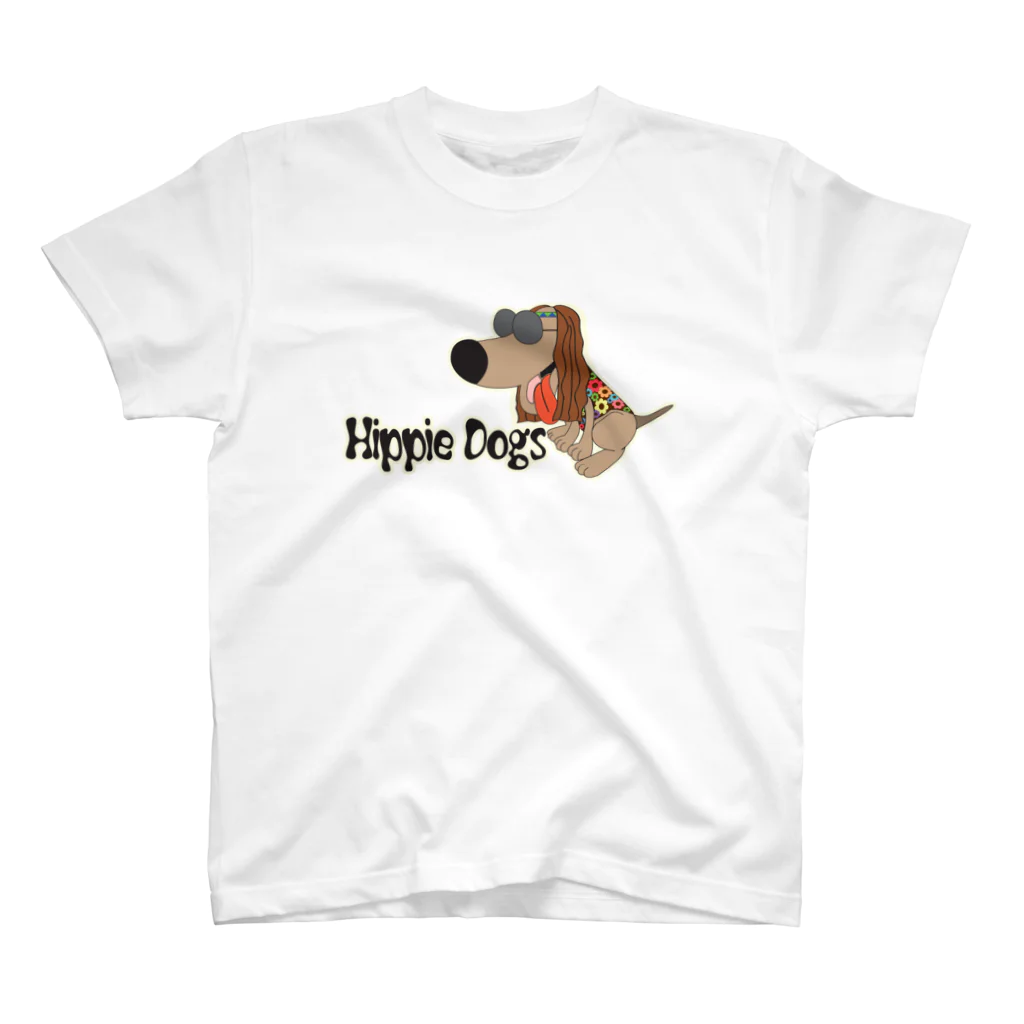 Hippie Dogs ShopのHippie dogs 枠付 Regular Fit T-Shirt