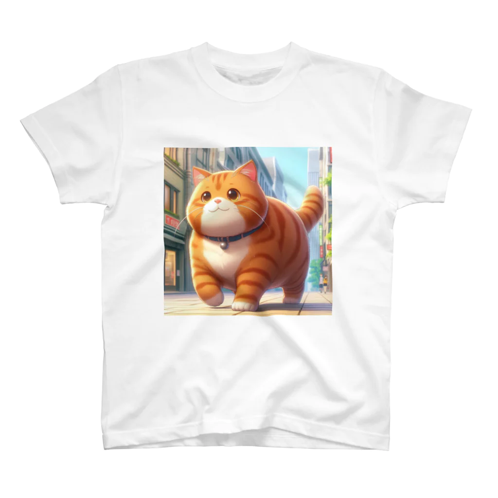 レールファン&スピリチュアルアイテムショップのデブ猫 スタンダードTシャツ