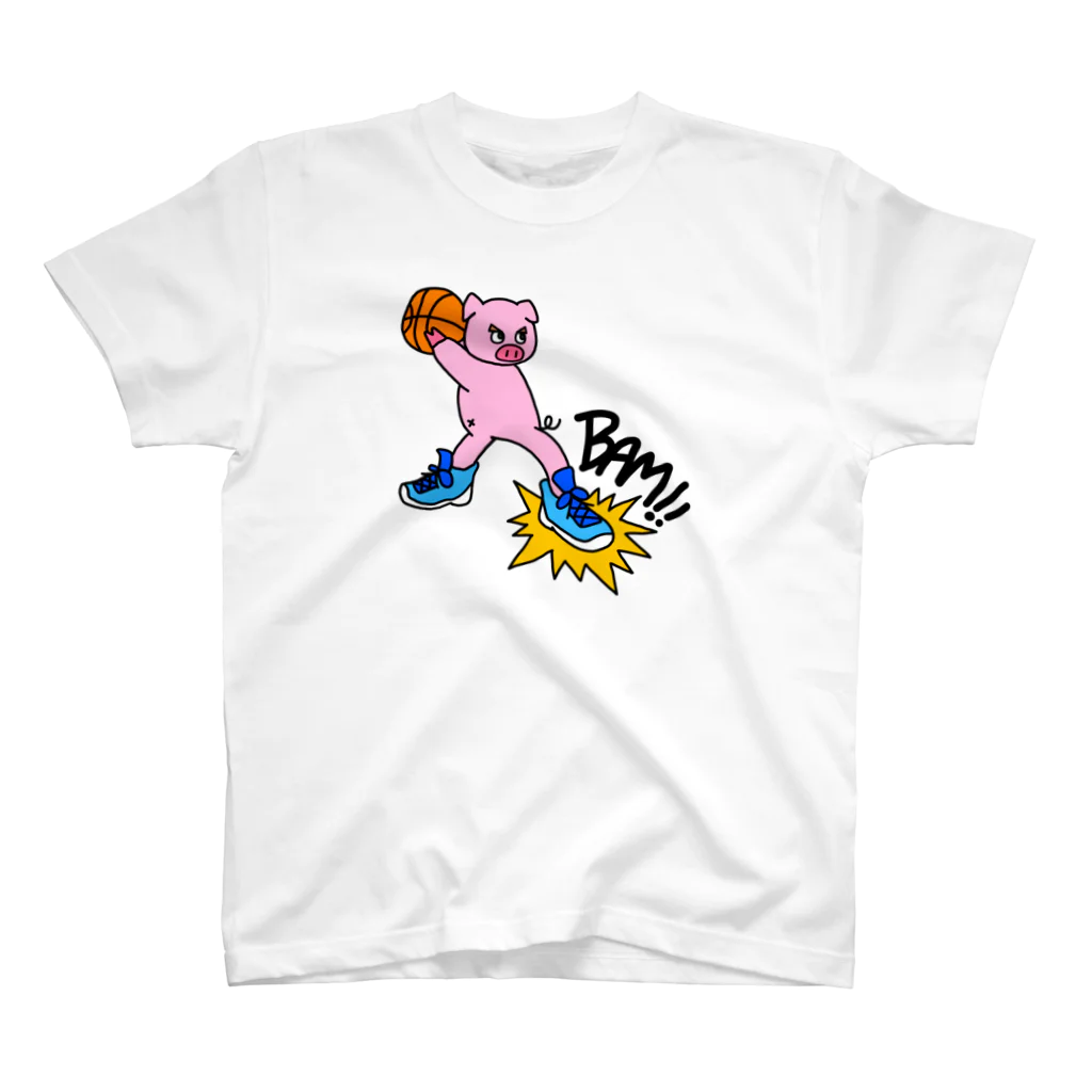 やまだあんずのぶたくん　バスケ　カラーver. スタンダードTシャツ