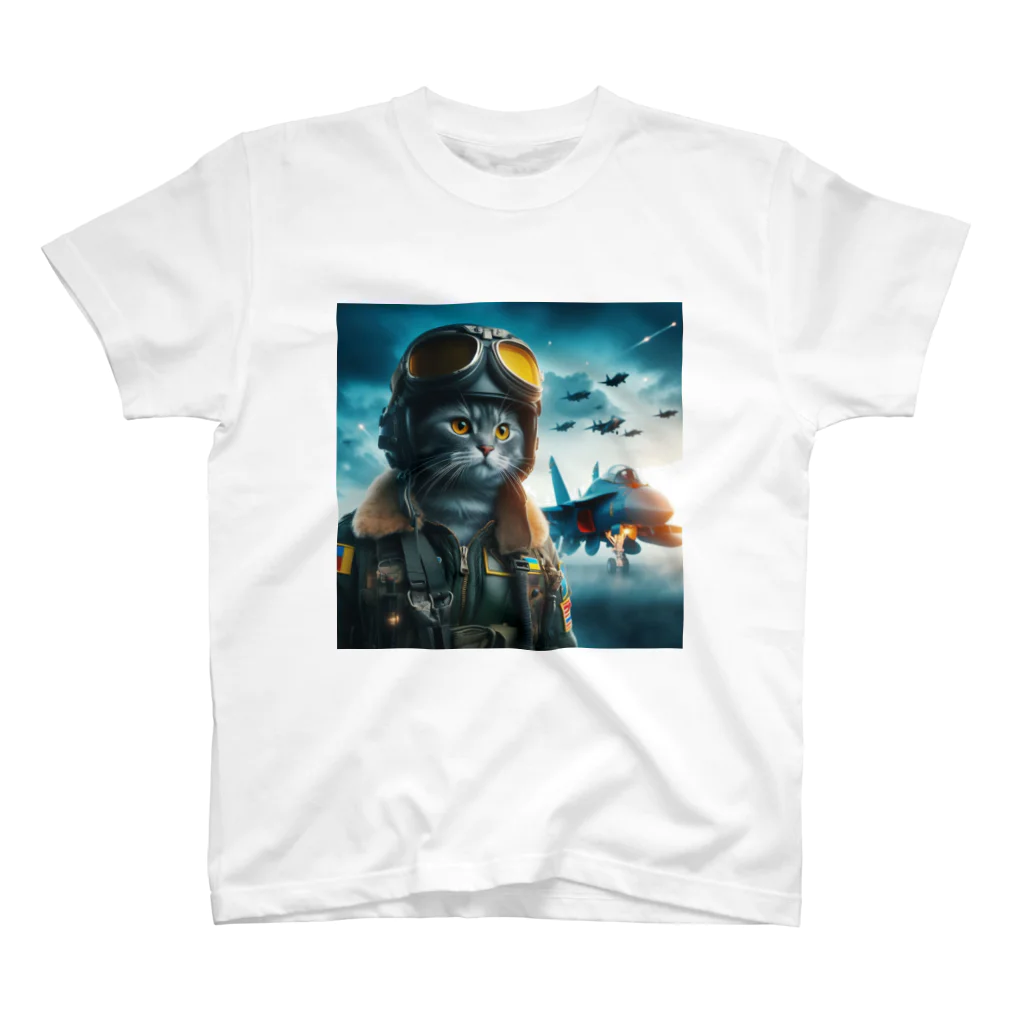 SWQAのウクライナ猫パイロット Regular Fit T-Shirt