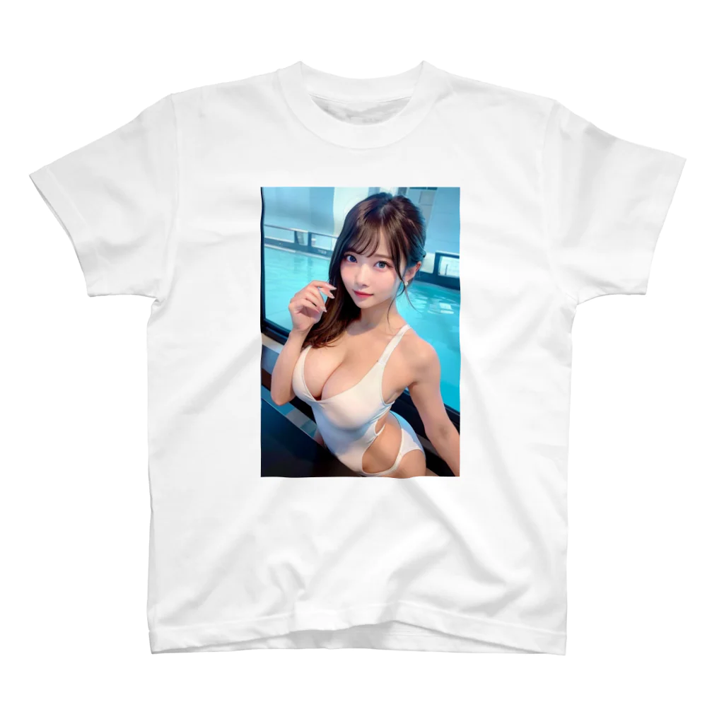 AI美女ワールドのホワイト スタンダードTシャツ