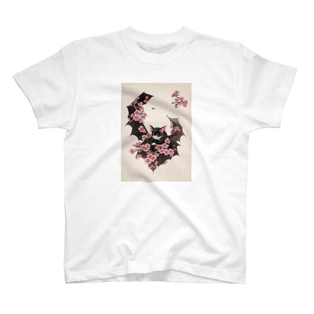 goblinakiyamaのdigital浮世絵　コウモリ02 スタンダードTシャツ
