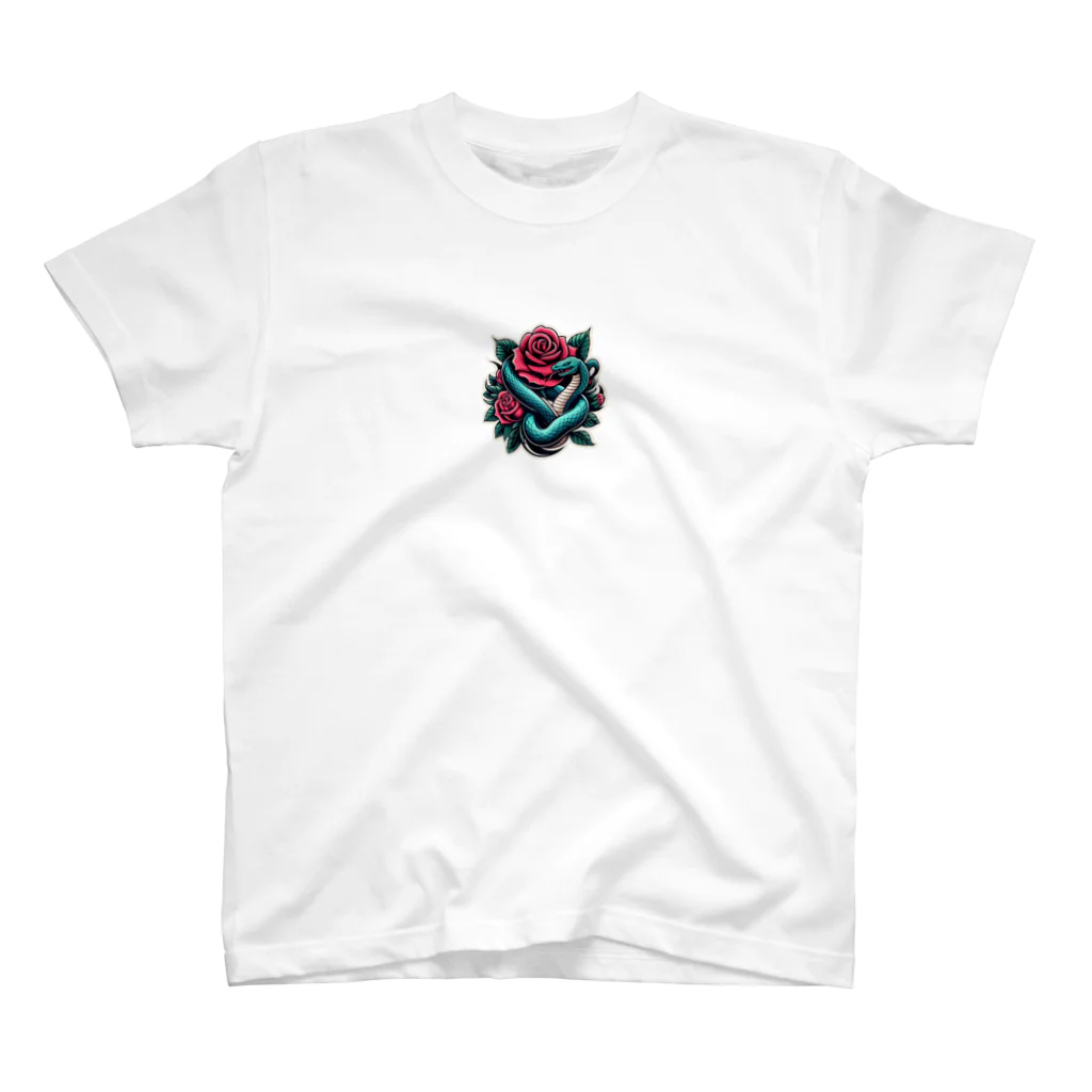 Kei ChanKの蛇と薔薇 Regular Fit T-Shirt