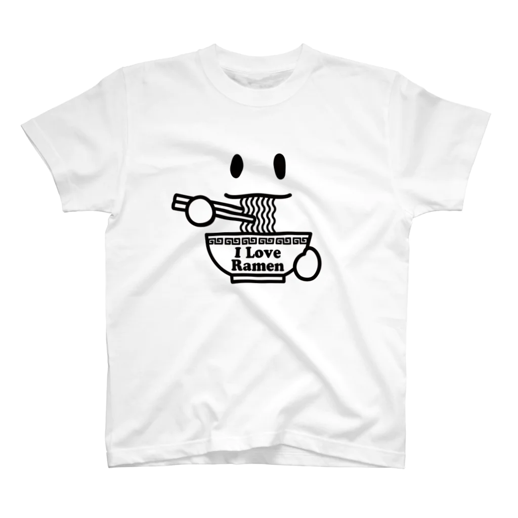 KOHAKUMARUのラーメン大好き I Love Ramen 黒 Regular Fit T-Shirt