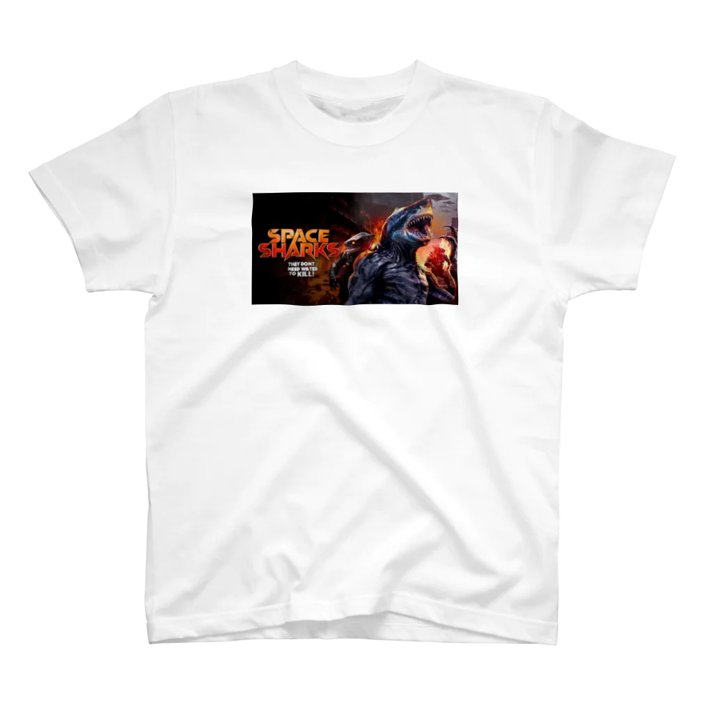 COMMA＋の『スペース・シャーク』U.Sオリジナルバージョン Regular Fit T-Shirt