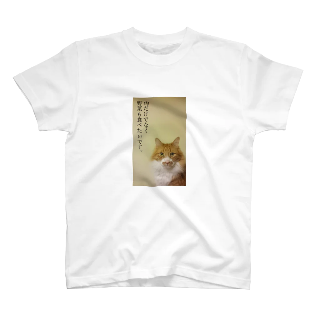 猫沢太陽の肉だけでなく野菜も食べたいです。 スタンダードTシャツ