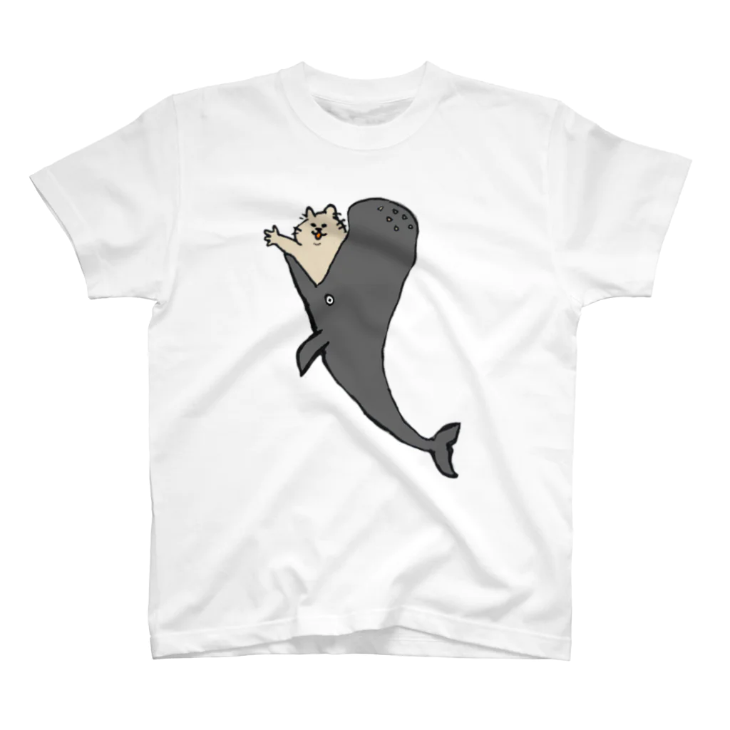 🍚の鯨からこんにちは猫 Regular Fit T-Shirt