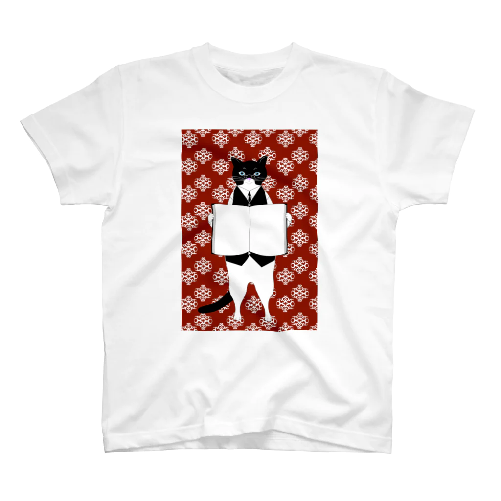 Amiの司書猫 白黒猫 スタンダードTシャツ