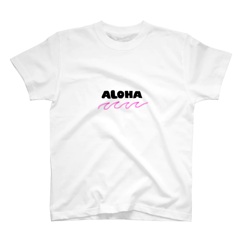 Luana＊ruu ルアーナ＊ルーのALOHAピンク波 スタンダードTシャツ