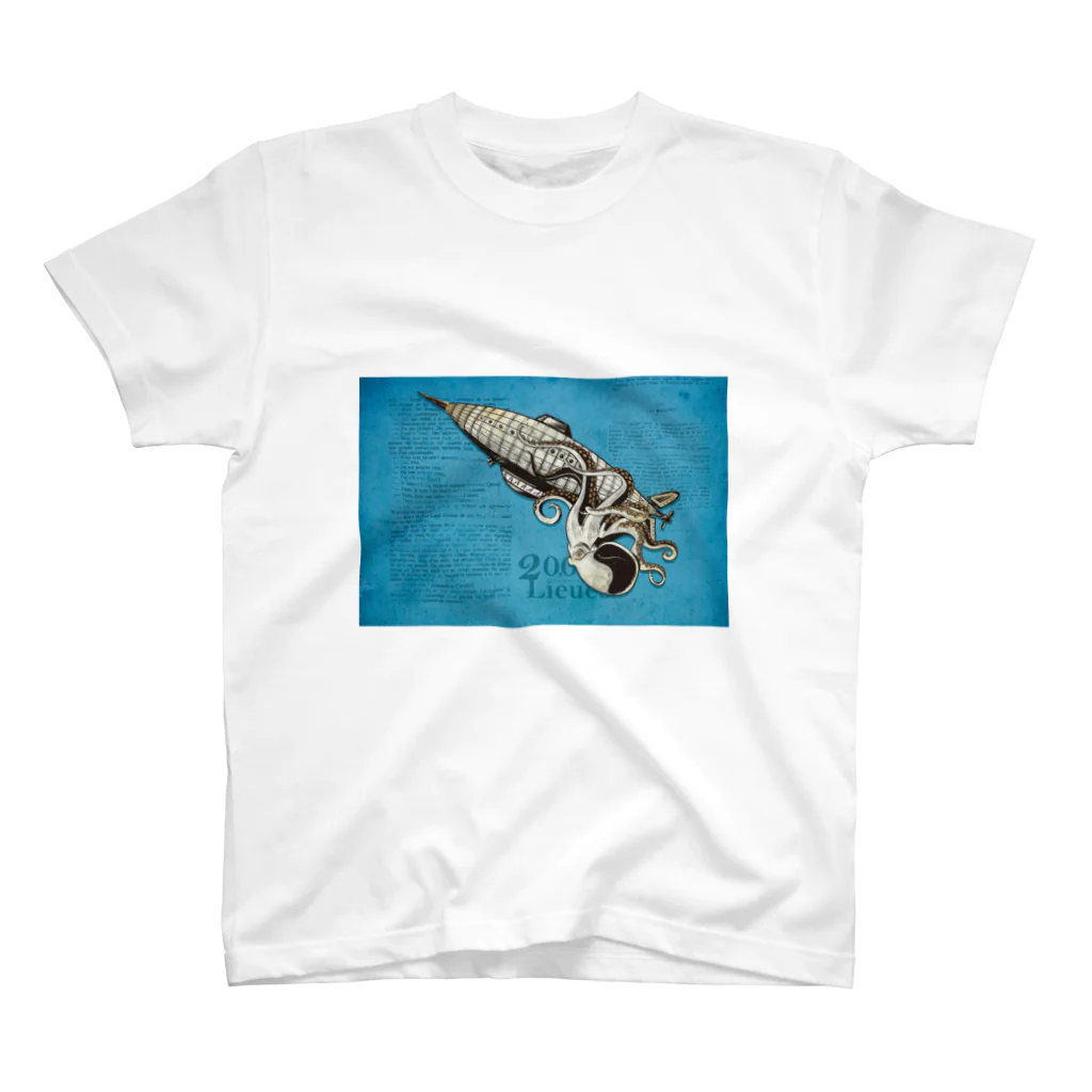MISHA×ARTS (ミーシャアーツ)の海底2万マイル-スタンダードTシャツ(ブルー) Regular Fit T-Shirt