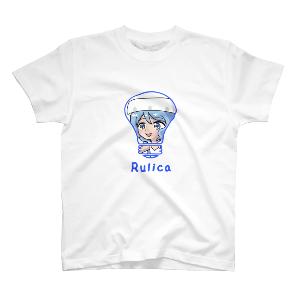 水飼 瓶魚のらいとアクア_1★瑠璃花　クールブルー スタンダードTシャツ