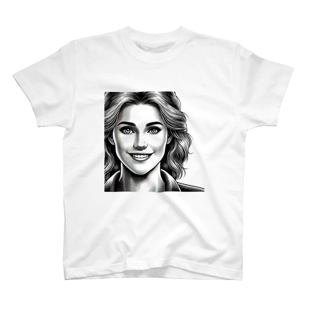 jittamanの微笑む女性 Regular Fit T-Shirt