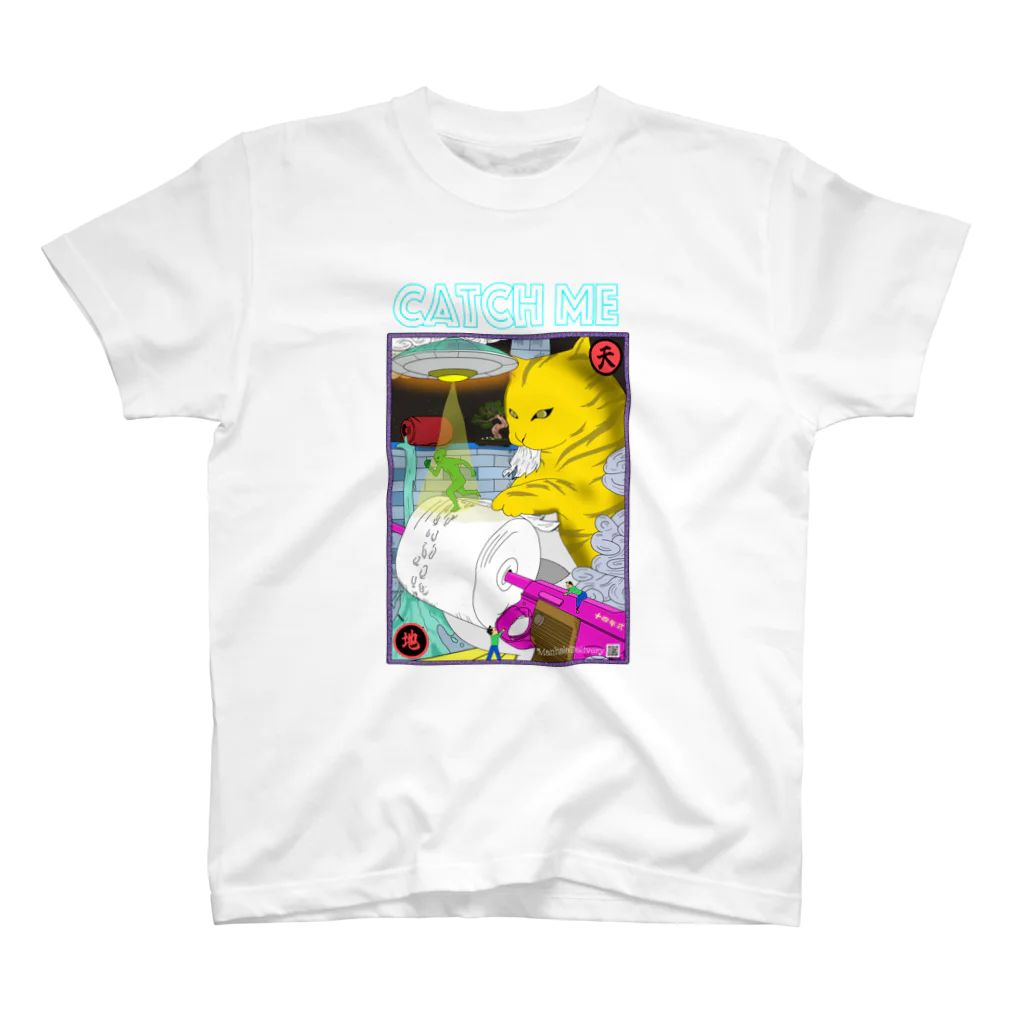 Manhole Delivery　の宇宙人と戯れる猫 スタンダードTシャツ Regular Fit T-Shirt