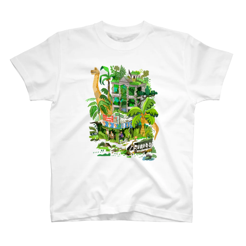 おかやまたかとし & こやまもえ／イラストレーターのJUNGLE（首長竜） Regular Fit T-Shirt