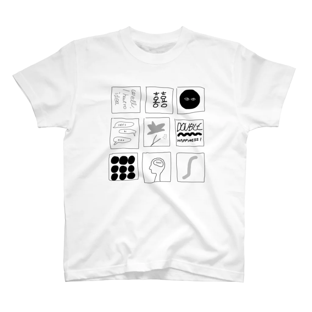 ダブルハピネスのブロックハピネス Regular Fit T-Shirt