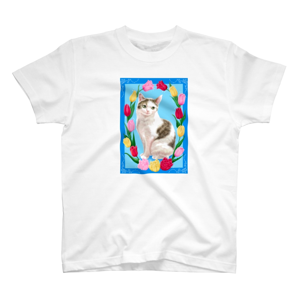 Ａｔｅｌｉｅｒ　Ｈｅｕｒｅｕｘのチューリップと猫 Regular Fit T-Shirt