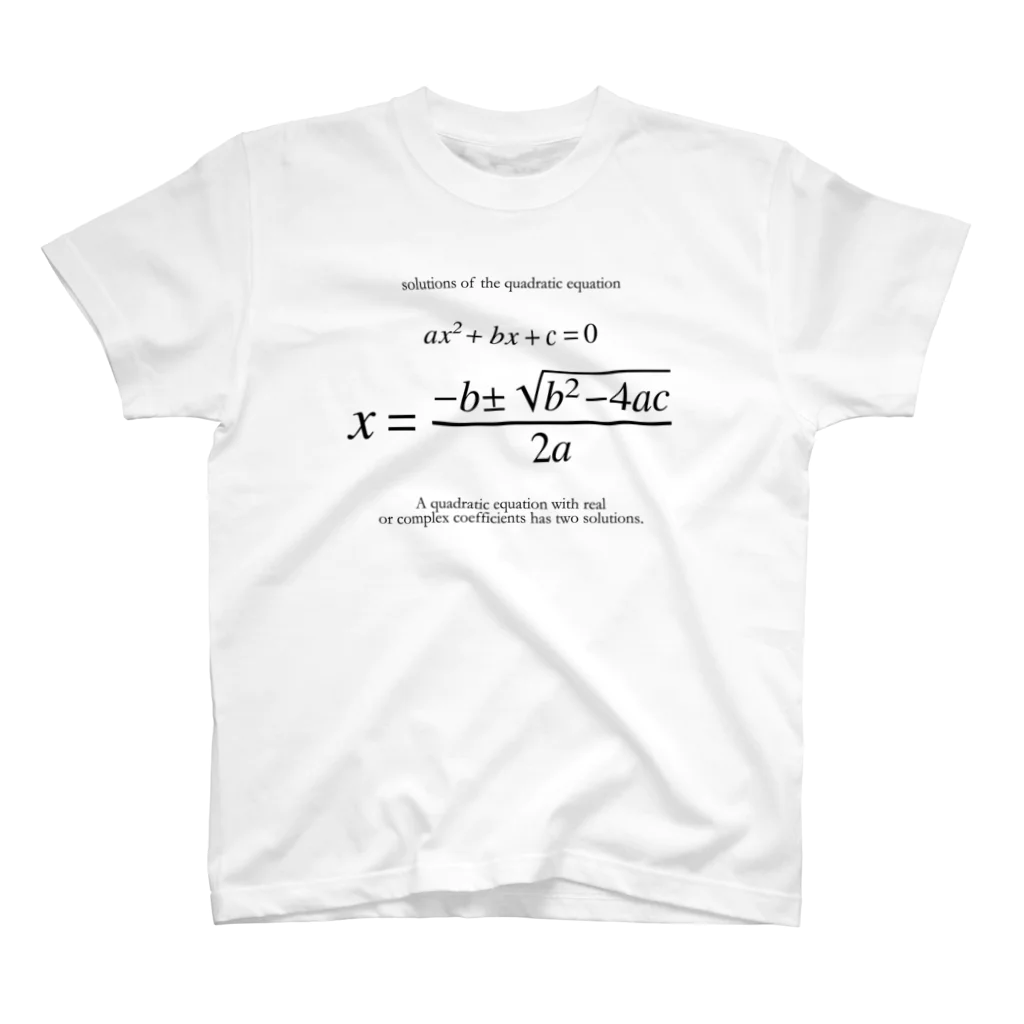 アタマスタイルの２次方程式の解の公式：数式：高校数学 Regular Fit T-Shirt