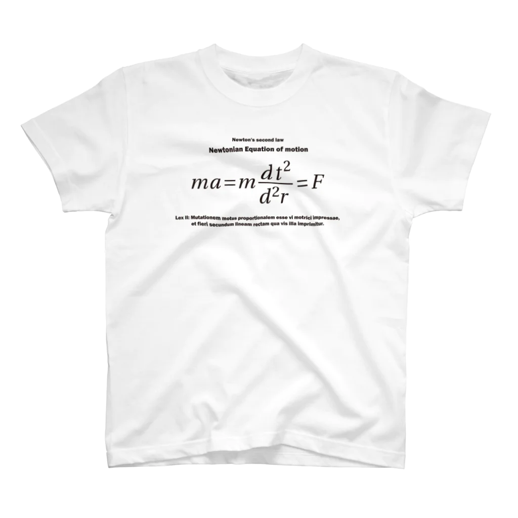 アタマスタイルのニュートンの運動方程式：数式：学問：科学：物理学：力学 Regular Fit T-Shirt