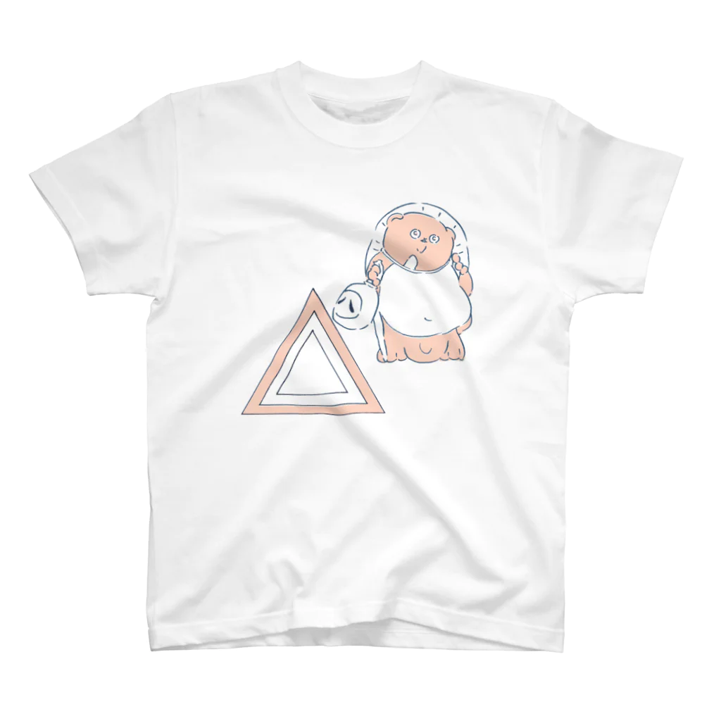 デンドロまりちゃんの信楽焼たぬきと三角＿ピンク Regular Fit T-Shirt