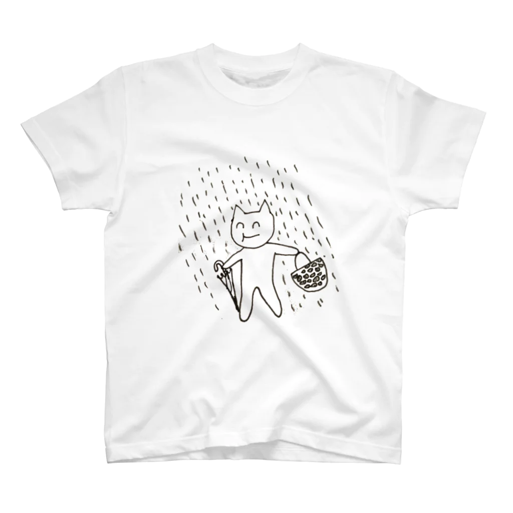 もふちゃんの雨の日傘ささないもふちゃん Regular Fit T-Shirt