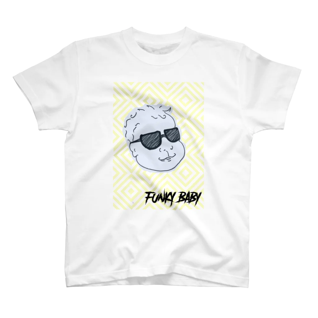 mihobabyのFUNKY BABY(イエロー) Regular Fit T-Shirt