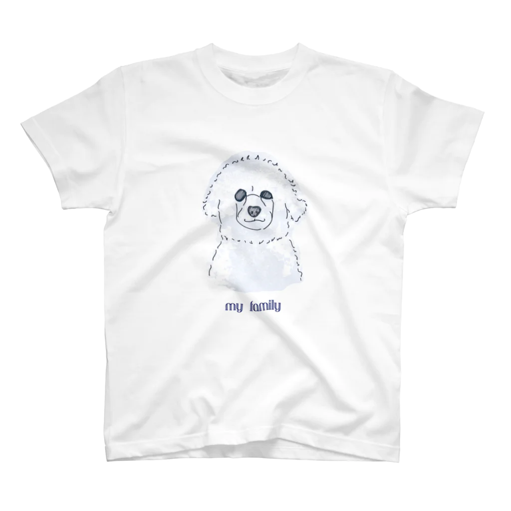 mihobabyのトイプードルはmy family(ふわふわver) スタンダードTシャツ