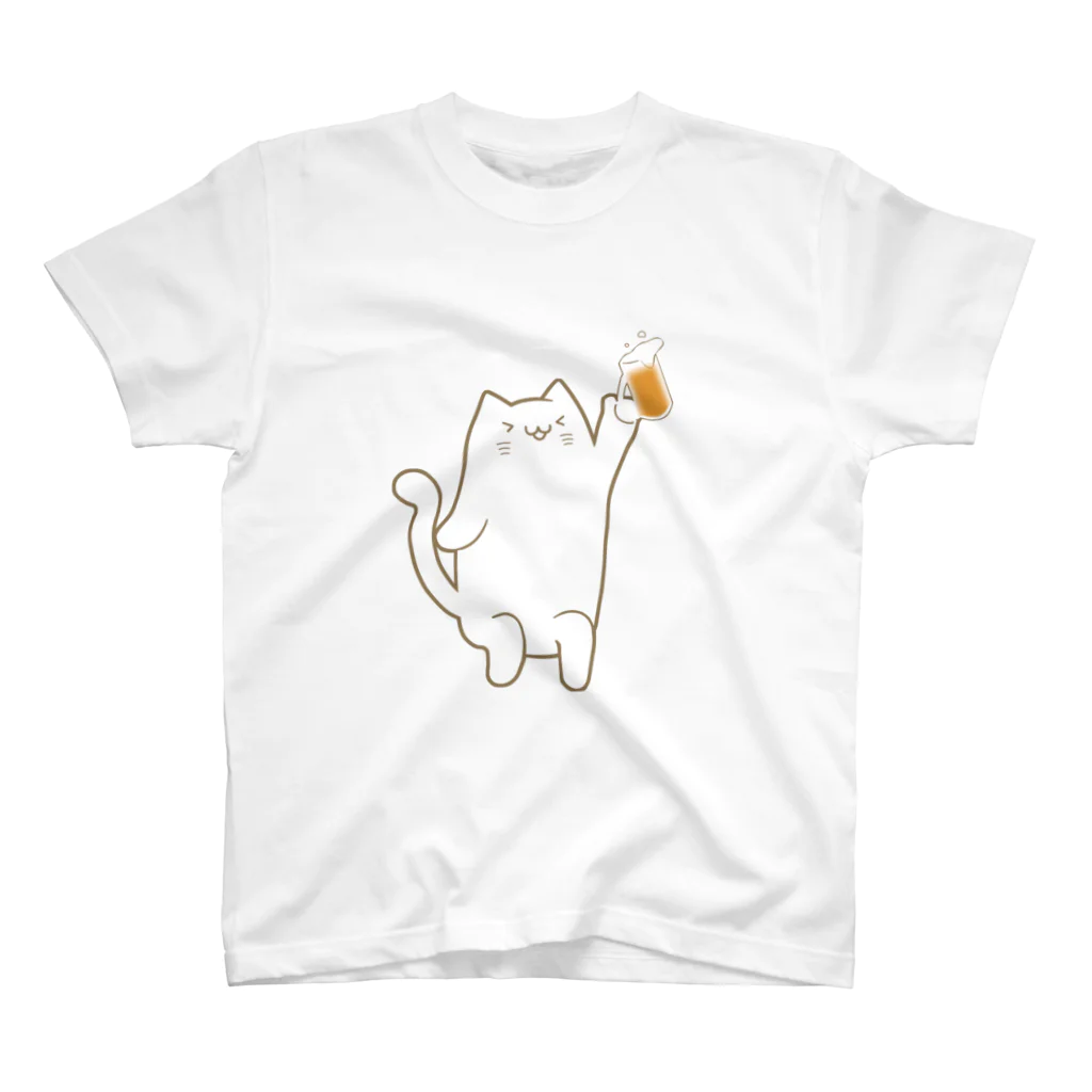 べる子ふじ雄の縦長猫（乾杯） Regular Fit T-Shirt