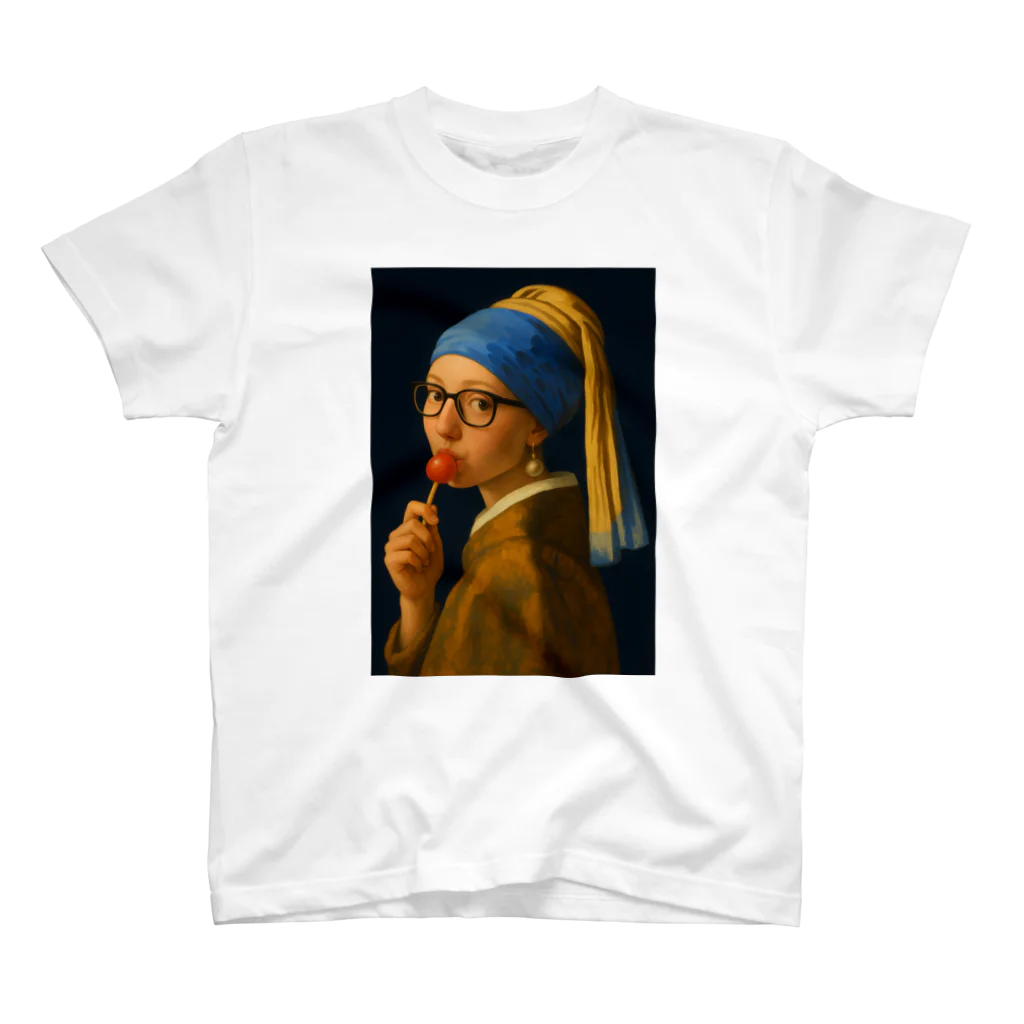 エム・スターのCANDY GIRL with a Pearl – 真珠とキャンディの少女Tシャツ Regular Fit T-Shirt