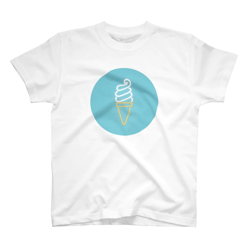 marinaのソフトクリーム（neon mint circle） スタンダードTシャツ