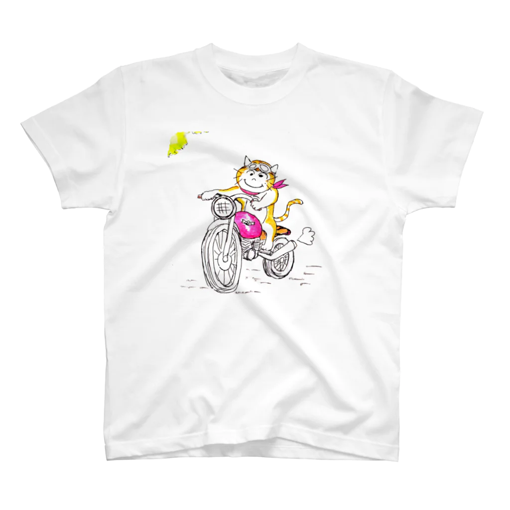 星子グリーン工房のほのぼの猫  ねこ と バイク Regular Fit T-Shirt